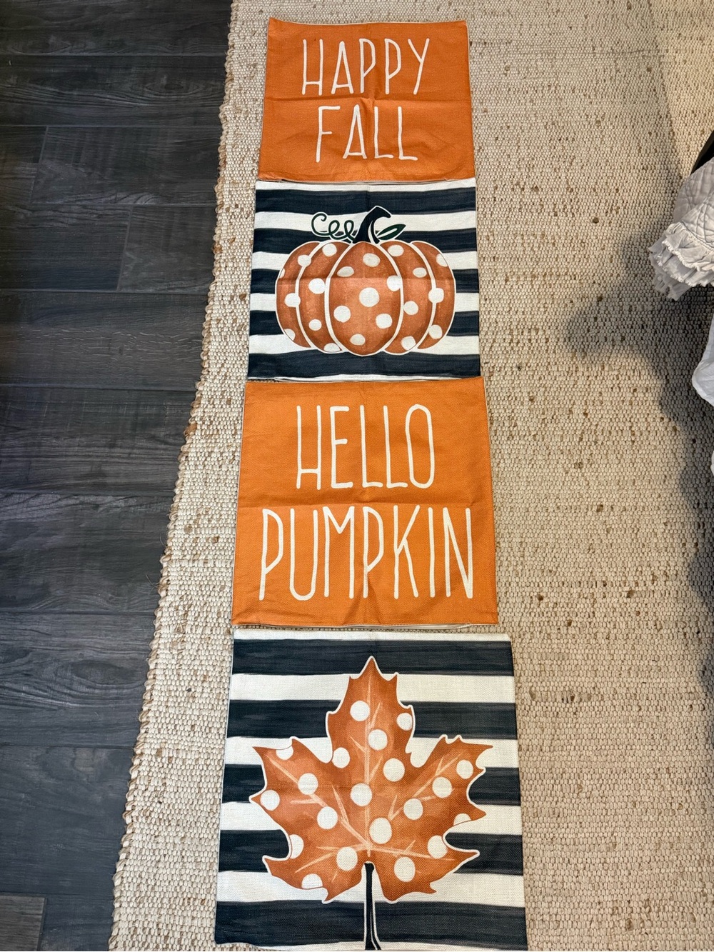 Happy Fall Hello Pumpkin Pillow Covers - Orange & Black